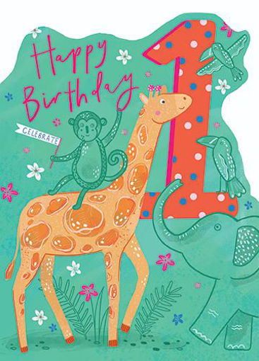 Picture of HAPPY BIRTHDAY 1 GIRAFFE